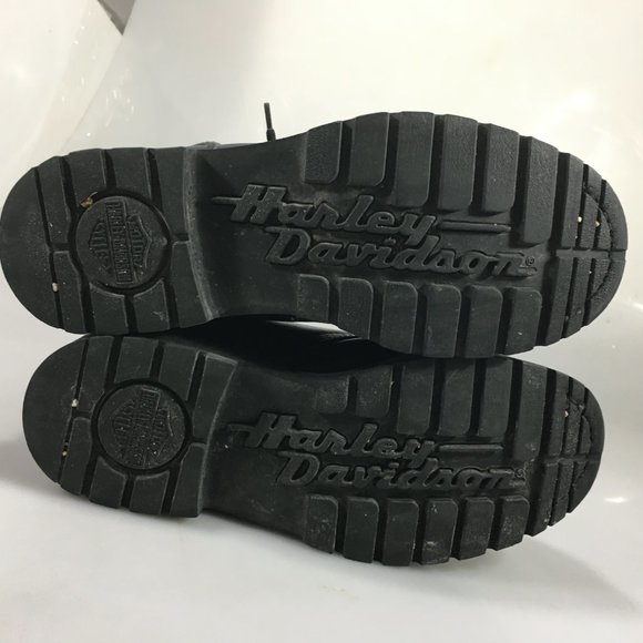 Harley Davidson 8 Black Leather Motorcycle Ankle Boots 91017 main image 7